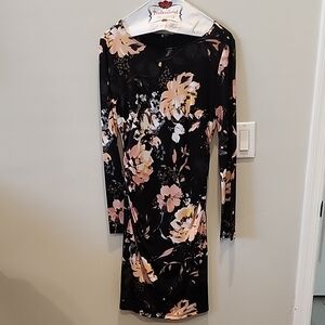 INC International Concepts Floral Black Dress